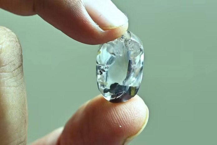 Valuable diamond found at the Majhgawan diamond mining project.0066